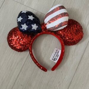 Disney Parks Patriotic Sequin Mickey Mouse Ears Headband